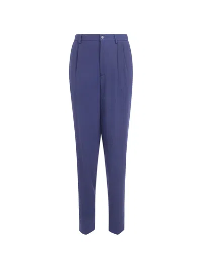 Giorgio Armani Tailored Trousers Pleated Design Side Pockets In Blue