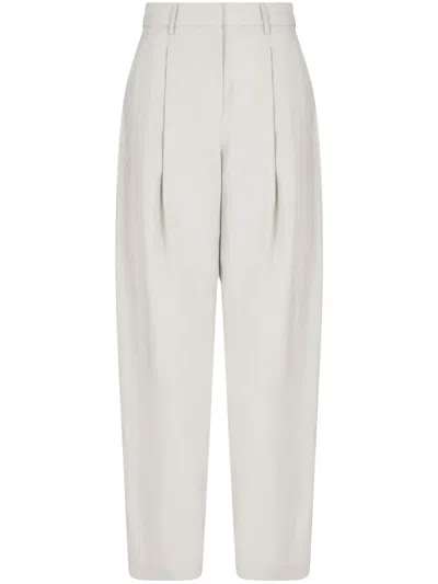 Giorgio Armani Pleated Tailored Trousers In Gray
