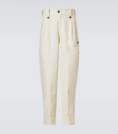 Giorgio Armani Pleated Tapered Pants In Neutral