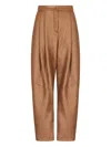 Giorgio Armani Pleated Tapered Trousers In Brown