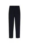 Giorgio Armani Cupro And Viscose Jacquard One-dart Trousers In Black
