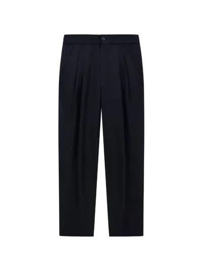 Giorgio Armani Pleated Trousers In Blue