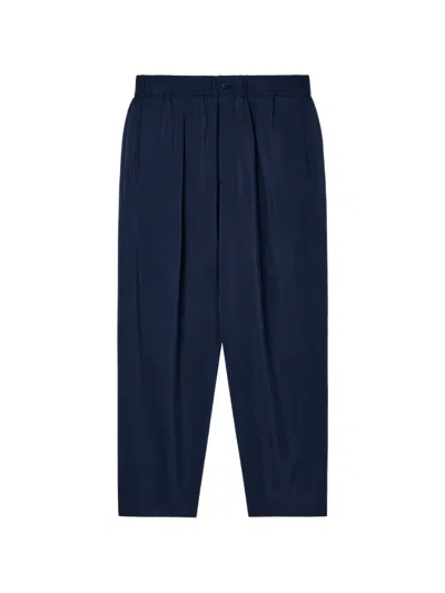 Giorgio Armani Trouser Regular Fit Silk Habotai With Cupro Lining In Blue