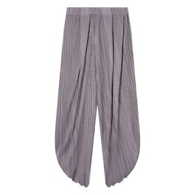 Giorgio Armani Pleated T-shirt Trousers With Elastic Waistband For Women In Gray