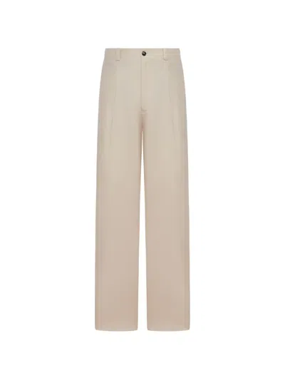 Giorgio Armani Men Straight-leg Trousers In Linen Blend In Multi