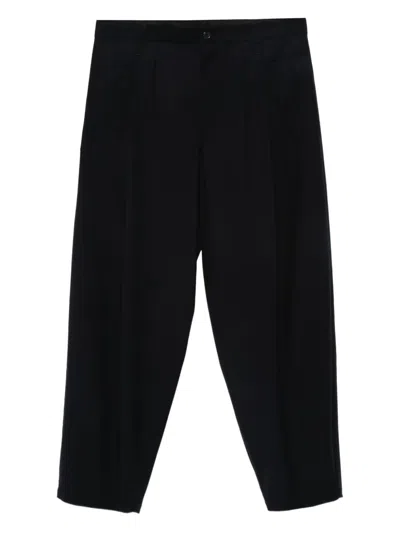 Giorgio Armani Pleated Virgin Wool Trousers In Black