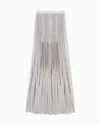 Giorgio Armani Pleated Viscose Oversized Skirt In Gray