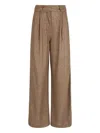 Giorgio Armani Pleated Wide-leg Trousers In Brown