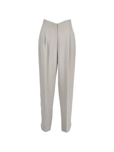 Pre-owned Giorgio Armani Pleated-waist Trousers In Gray