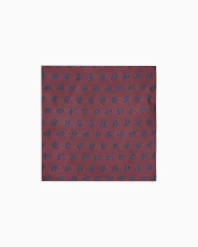 Giorgio Armani Pochette En Soie Jacquard In Red