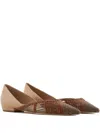Giorgio Armani Pointed Ballet Flats In Brown