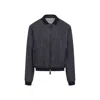 Giorgio Armani Pointed Collar Blue Linen Blouson Jacket In Blue