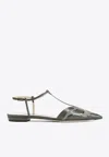 Giorgio Armani Pointed Leather Ballet Flats In Military Green