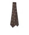 Giorgio Armani Geometric-pattern Silk Tie In Brown