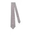 Giorgio Armani Silk Tie Micro-pattern Geometric 8cm Width In Purple