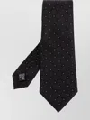 Giorgio Armani Pointed Tip Patterned Silk Tie In Black