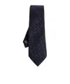 Giorgio Armani Silk Tie Regular Width Traditional Shape In Black
