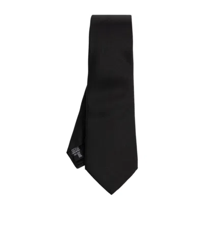 Giorgio Armani Krawatte Mit Logo-stickerei In Black