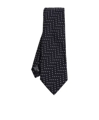 Giorgio Armani Polka-dot-pattern Tie In Black
