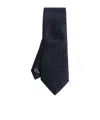 Giorgio Armani Geometric-pattern Tie In Blue