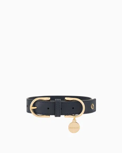 Giorgio Armani Poldo X  Collar In Leather In Navy_blue