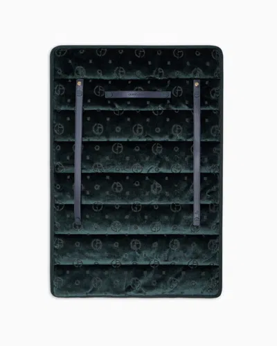 Giorgio Armani Poldo X  Travel Mat In Monogram Jacquard Velvet In Green