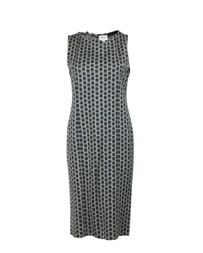 Giorgio Armani Polka Dot Dress In Grey Cotton In Multi