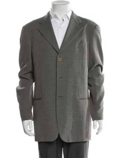 Pre-owned Giorgio Armani Polka Dot Print Blazer In Neutral