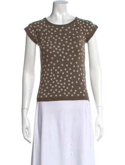 Pre-owned Giorgio Armani Polka Dot Print Crew Neck Sweater In Brown
