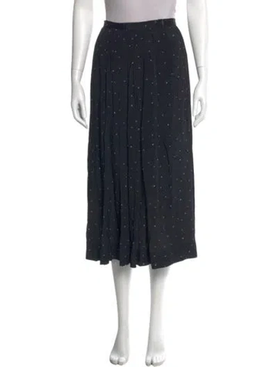 Pre-owned Giorgio Armani Polka Dot Print Midi Length Skirt In Blue