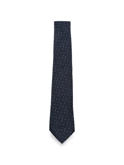 Giorgio Armani Polka-dot Diagonal-stripe Tie In Multi