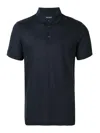 Giorgio Armani Button Placket Polo Shirt In Blue