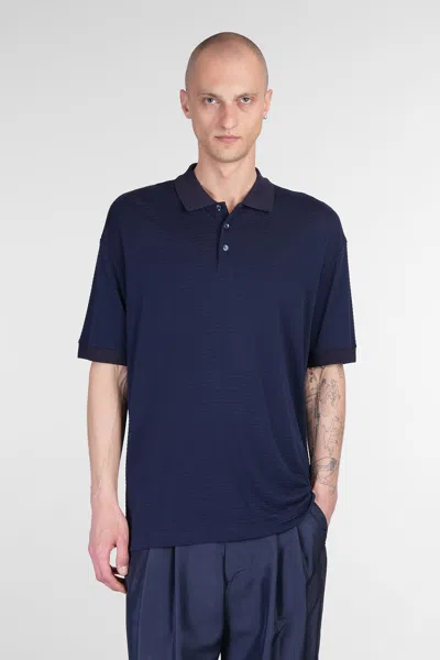 Giorgio Armani Polo In Blue Viscose