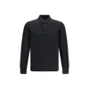 Giorgio Armani Official Store Long-sleeved Polo Shirt In Virgin Wool In Black
