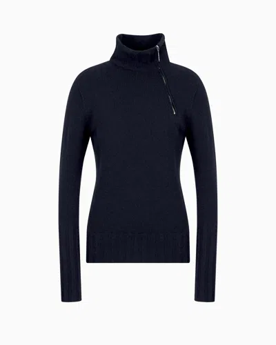 Giorgio Armani Official Store Rollkragenpullover In Blue