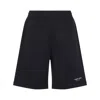 Giorgio Armani Navy Blue Polyamide Bermuda Shorts With Concealed Drawstring