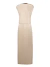 Giorgio Armani Long Cowl-neck Double Satin Dress In Neutral