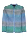 Giorgio Armani Semi-sheer Striped Jacket In Multicolor
