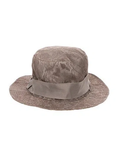 Pre-owned Giorgio Armani Printed  Boater Hat In Neutral