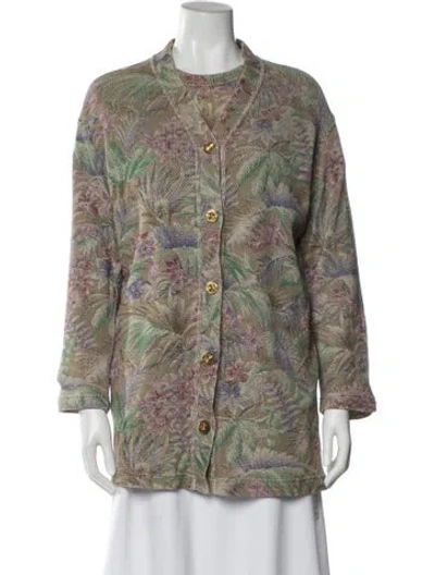 Pre-owned Giorgio Armani Printed Crew Neck Sweater In Multi