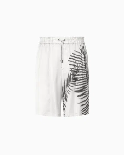 Giorgio Armani Printed Cupro Flat-front Bermuda Shorts In Pattern