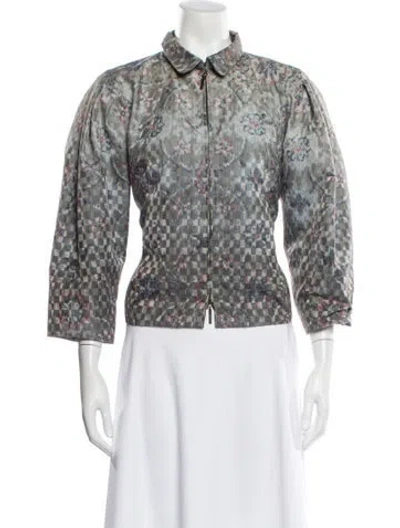 Pre-owned Giorgio Armani Printed Evening Jacket In Green