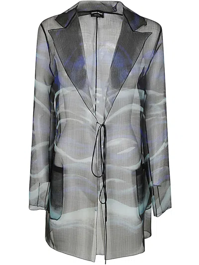 Giorgio Armani Abstract-print Silk Blouse In Printed