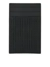 Giorgio Armani Printed Leather Card Holder In Black