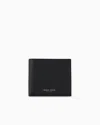 Giorgio Armani Official Store Printed Leather Wallet In Black
