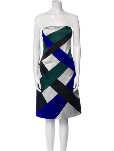 Pre-owned Giorgio Armani Printed Mini Dress In Blue