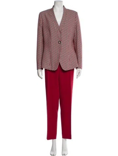 Pre-owned Giorgio Armani Printed Pantsuit In Red