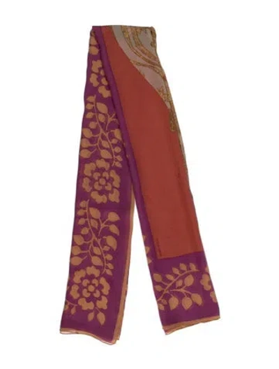 Pre-owned Giorgio Armani Printed Scarf In Purple