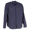 Giorgio Armani Printed Shirt In Navy Blue Cotton In Blue