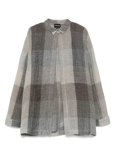 Giorgio Armani Printed Shirt Set In Grey